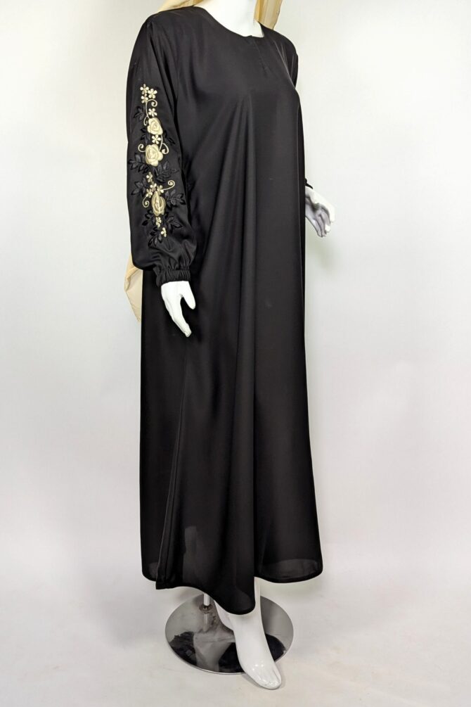 Minimal Luxe Abaya - Cream (with Hijab) - Image 5