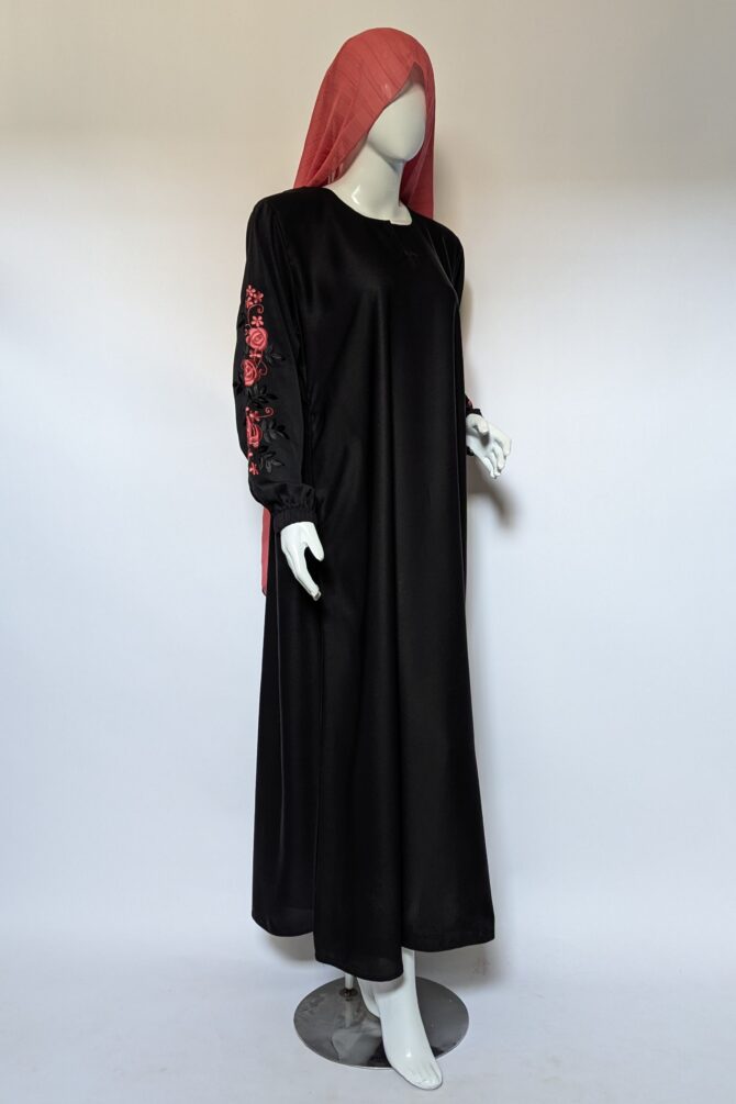 Minimal Luxe Abaya - Pink (with Hijab) - Image 5