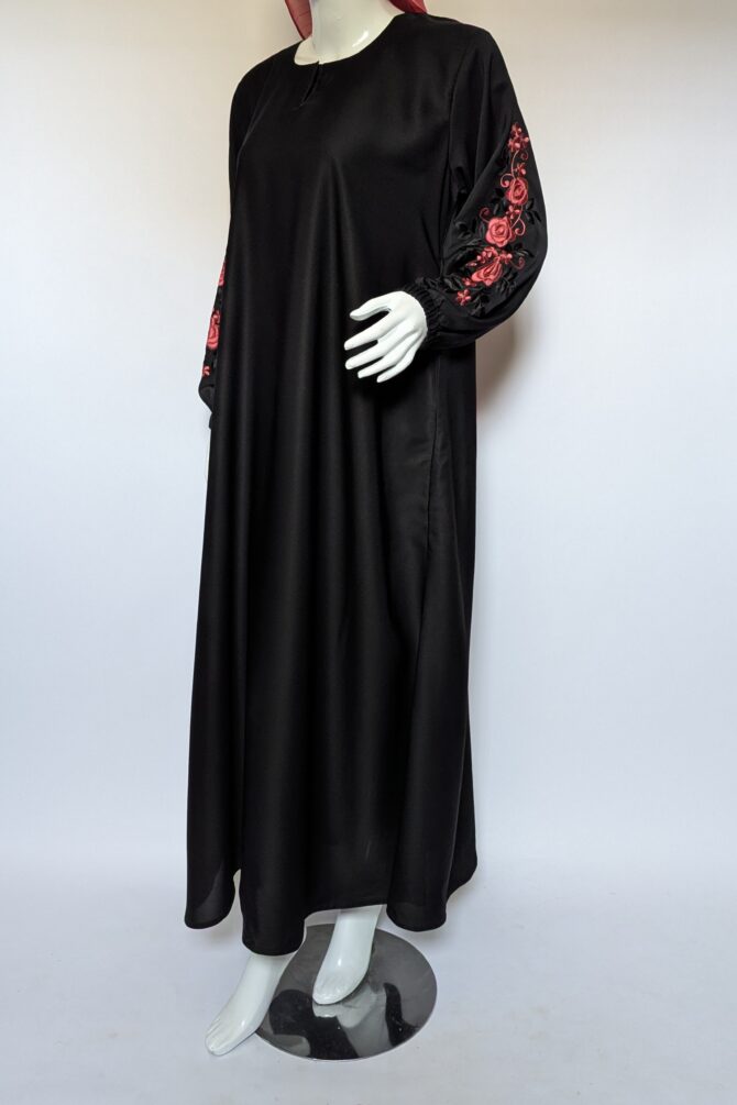 Minimal Luxe Abaya - Pink (with Hijab) - Image 3