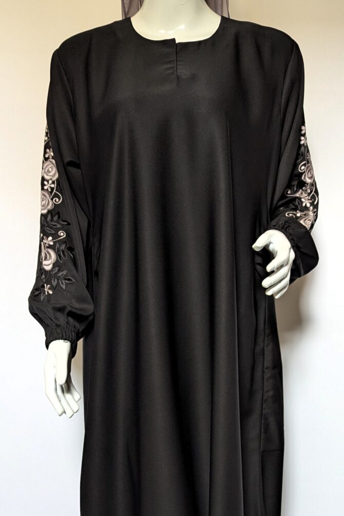 Minimal Luxe Abaya - Gray (with Hijab) - Image 5