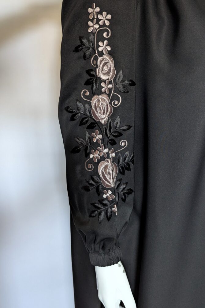 Minimal Luxe Abaya - Gray (with Hijab) - Image 3