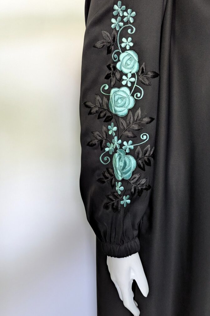 Minimal Luxe Abaya - Pale blue (with Hijab) - Image 5