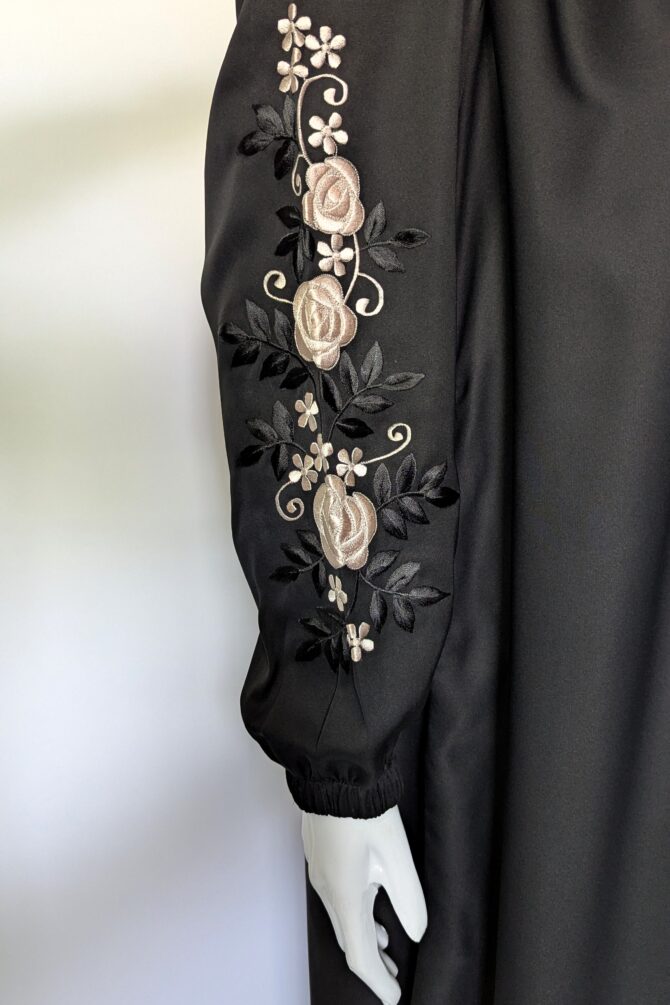 Minimal Luxe Abaya - Peach (with Hijab) - Image 5