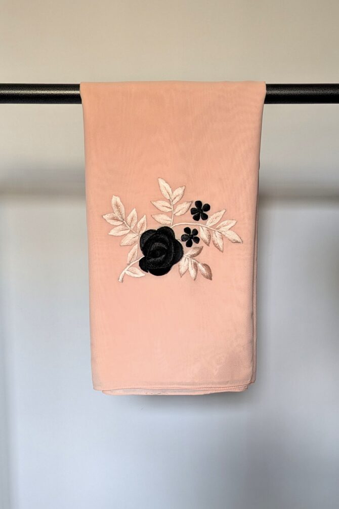 Minimal Luxe Abaya - Peach (with Hijab) - Image 2