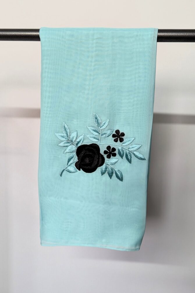 Minimal Luxe Abaya - Pale blue (with Hijab) - Image 2