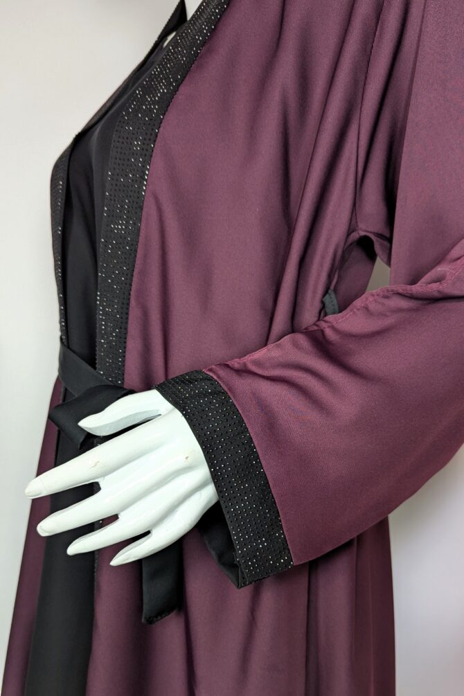 Formal Flair Abaya - Gown abaya - maroon - Image 4