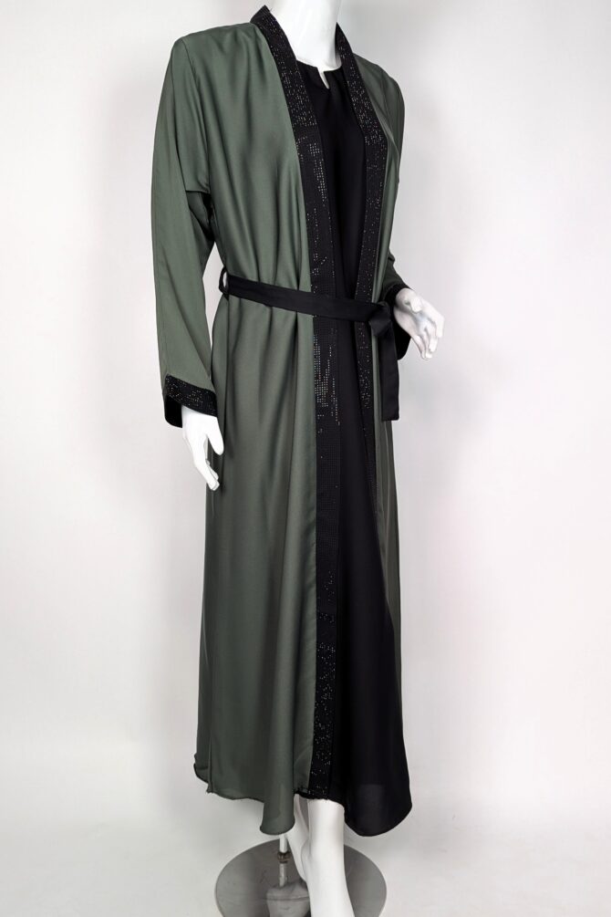 Formal Flair Abaya - Gown abaya - granite-gray - Image 3