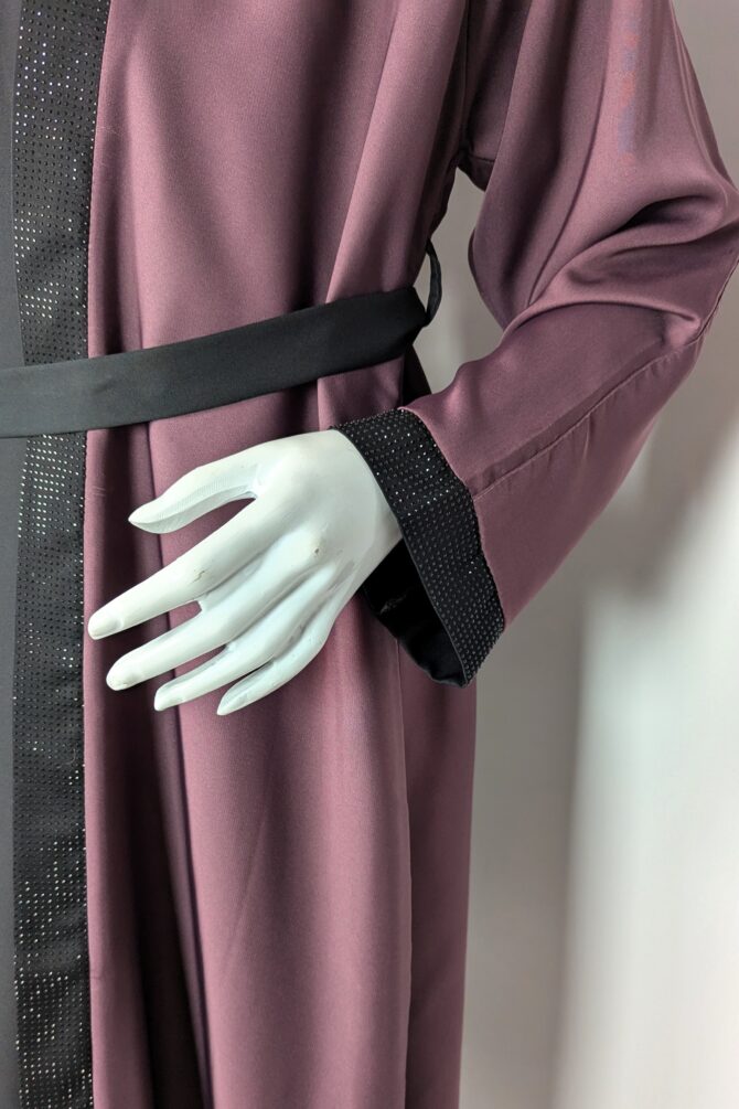 Formal Flair Abaya - Gown abaya - Pink rose - Image 2