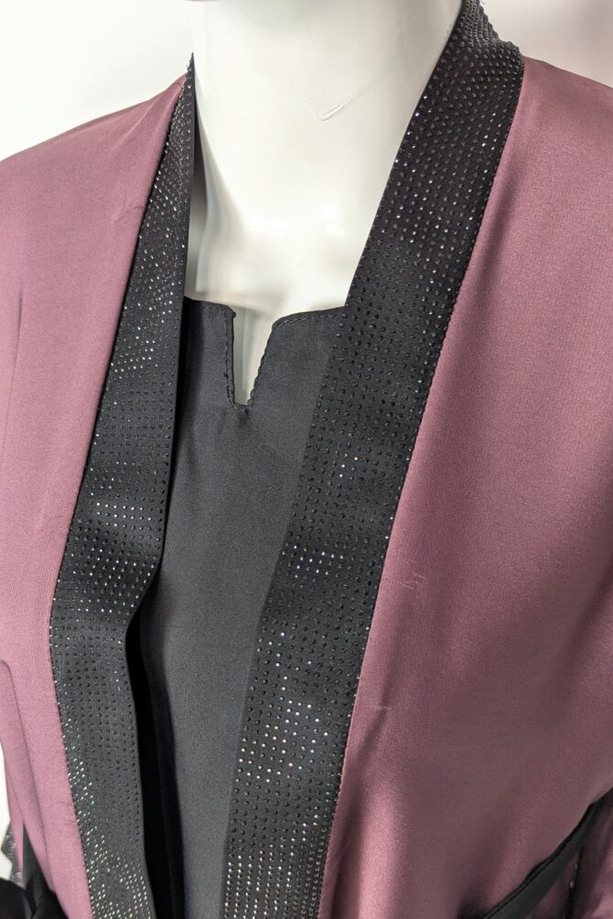 Formal Flair Abaya - Gown abaya - Pink rose - Image 4