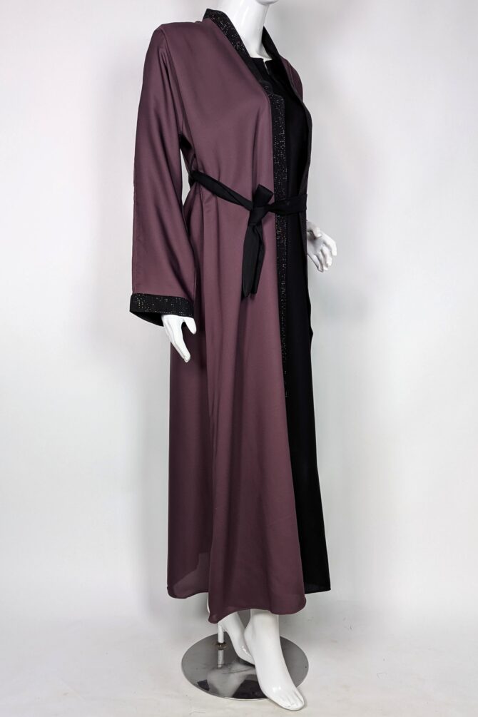 Formal Flair Abaya - Gown abaya - Pink rose - Image 3