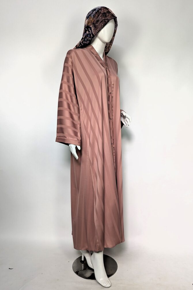 Soft Cascade Zoom Abaya - Rose pink