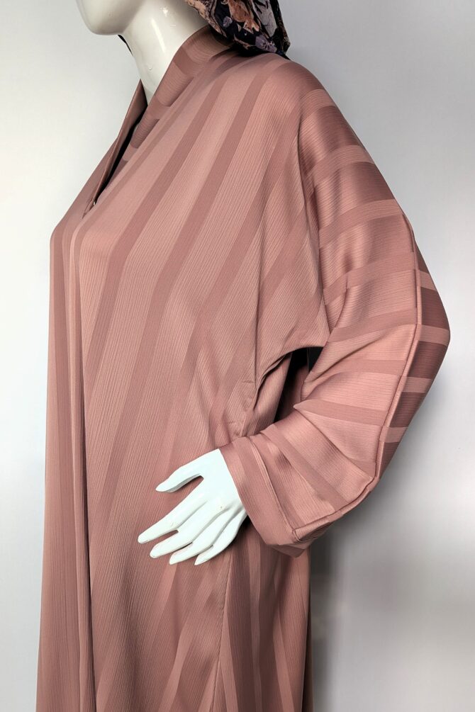 Soft Cascade Zoom Abaya - Rose pink - Image 3