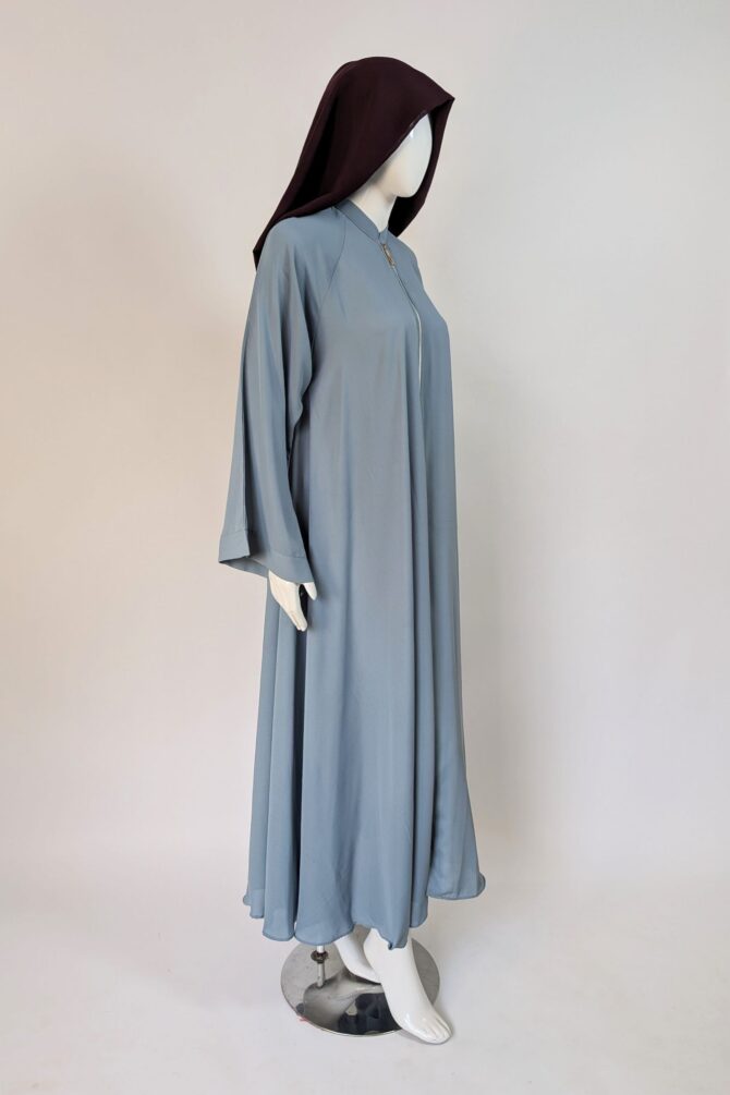 Georgette front Open abaya - Ice blue - Image 2