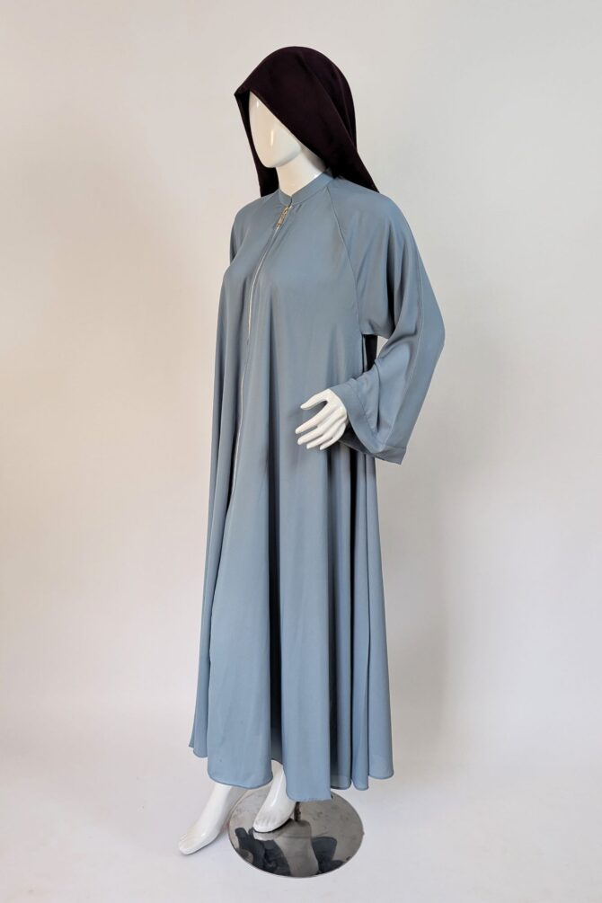 Georgette front Open abaya - Ice blue - Image 3